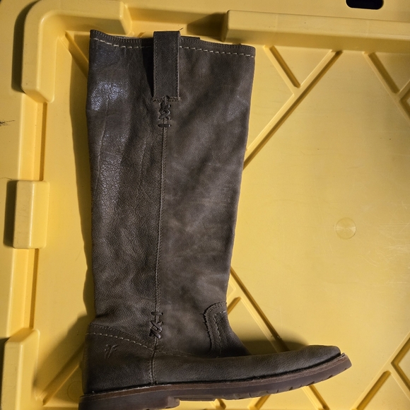 Frye Celia x Stitch Tall Riding Boots Grey Size 6.5 B - Picture 7 of 8